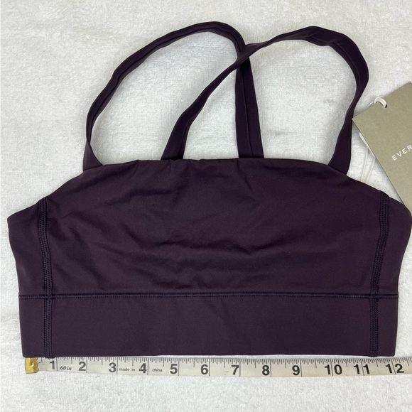 NWT Everlane The Perform Crossed Back Strap Cropped Top Eggplant Size XS - Picture 8 of 10